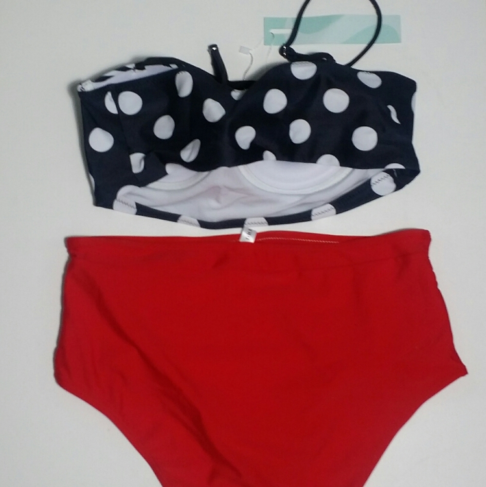 NWT vintage style high waisted swimsuit - Picture 3 of 7